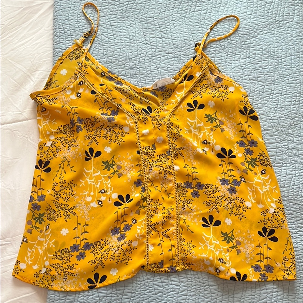 Sienna Sky Yellow Crop Camisole Tank Top